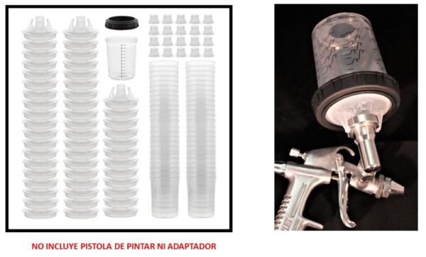 Vasos desechables para pistola de pintar