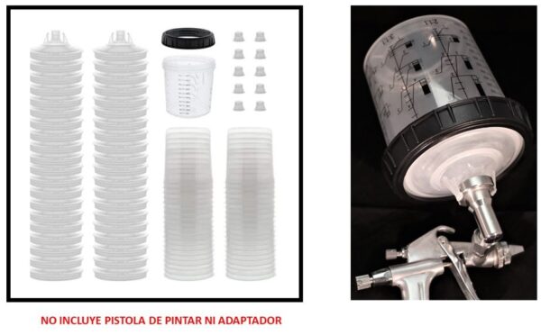 Vasos desechables para pistola de pintar