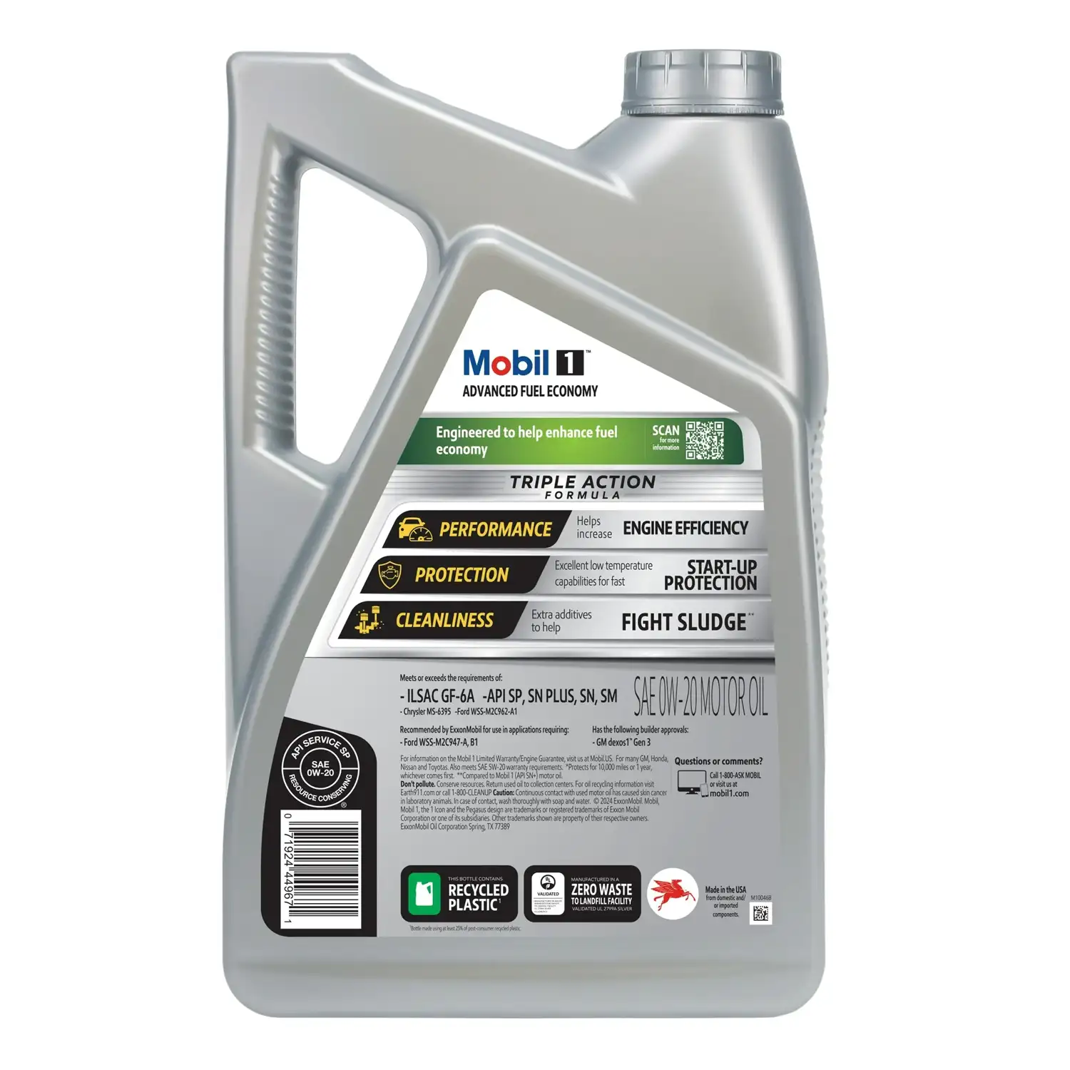 Mobil 1 Advanced Fuel Economy Full Synthetic Motor Oil 0W-20, 5 Quart - Imagen 2