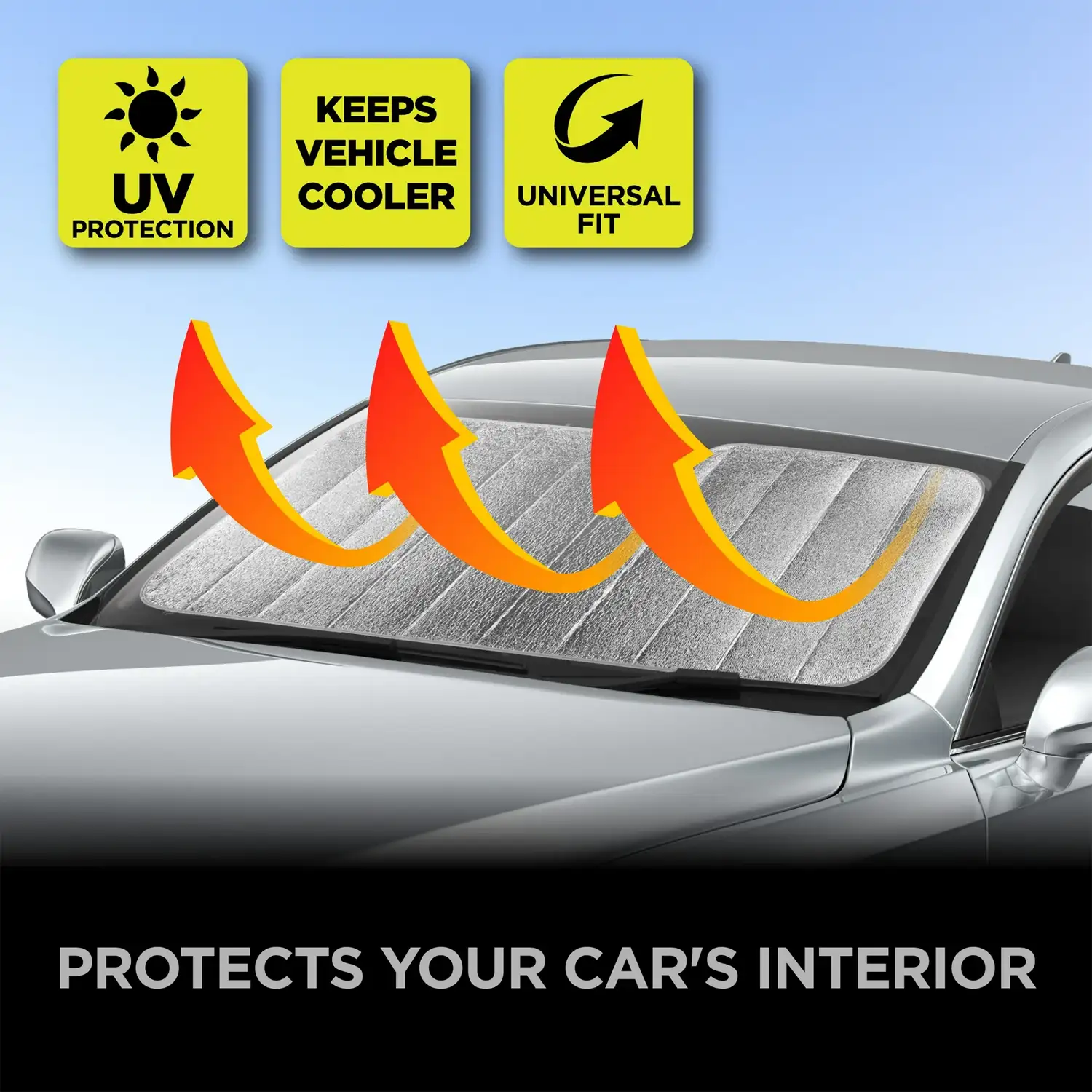 Auto Drive Lightweight Silver Accordion Sunshade 1 Pack - Imagen 2