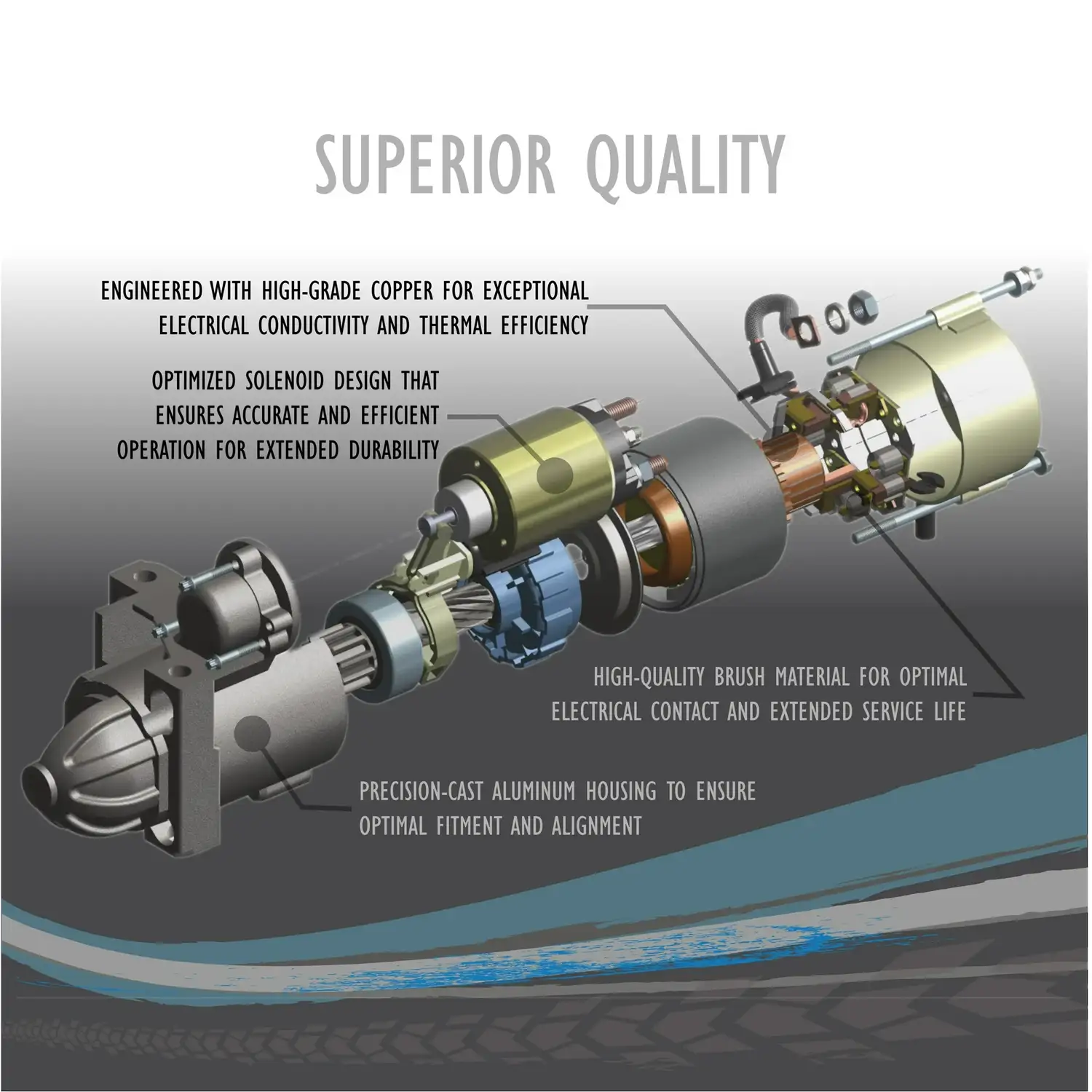 OEG Parts New 12V Starter Motor - Imagen 3
